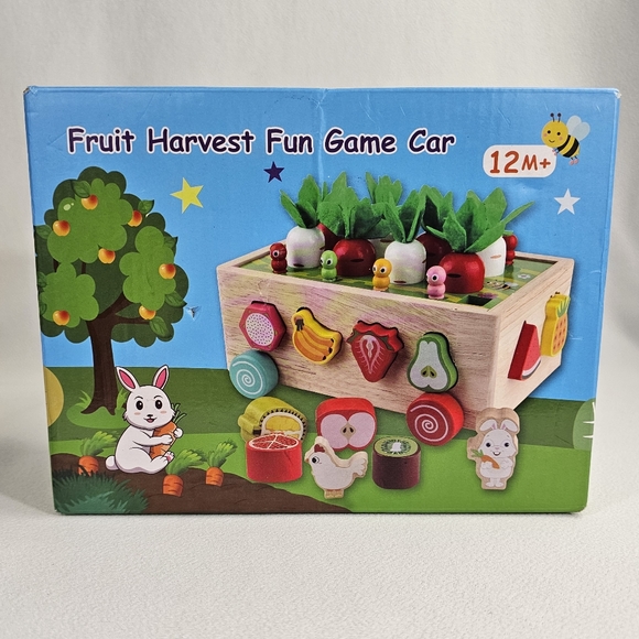 Fruit Harvest Fun Game Car Wooden Toy By Skyfield - Picture 13 of 13
